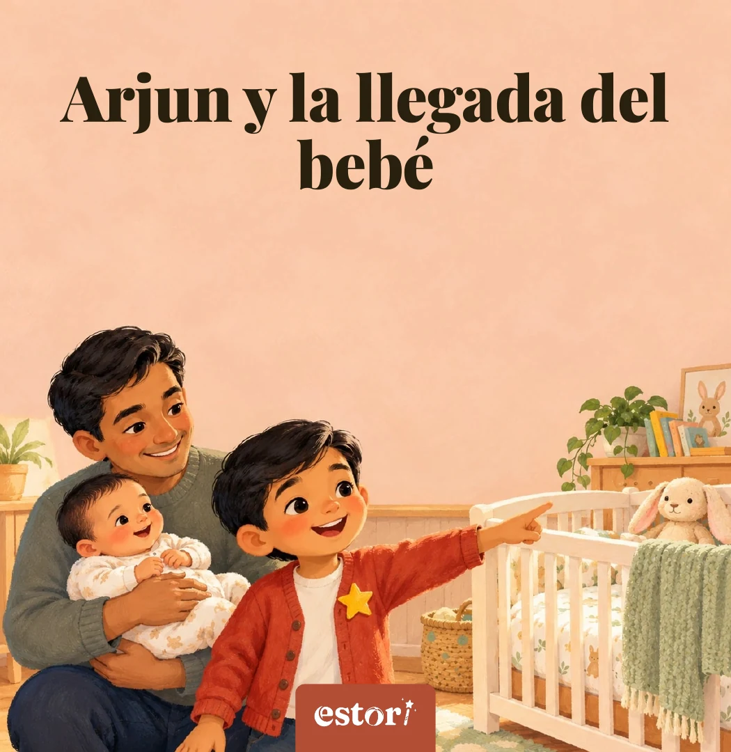 Portada de «Arjun y la llegada del bebé» con Arjun