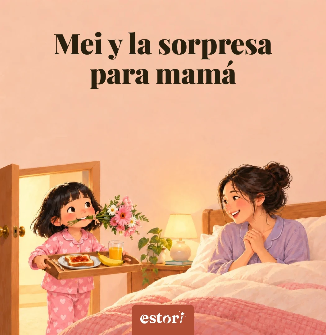 Portada de «Mei y la sorpresa para mamá» con Mei